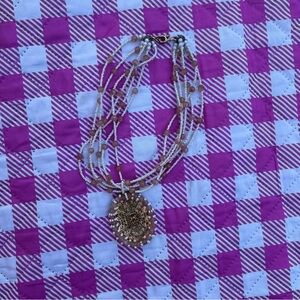 Seashell Gold and Silver Beaded Necklace